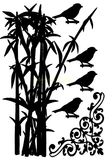 Bamboo and birds 100 x 150 sold in 3's